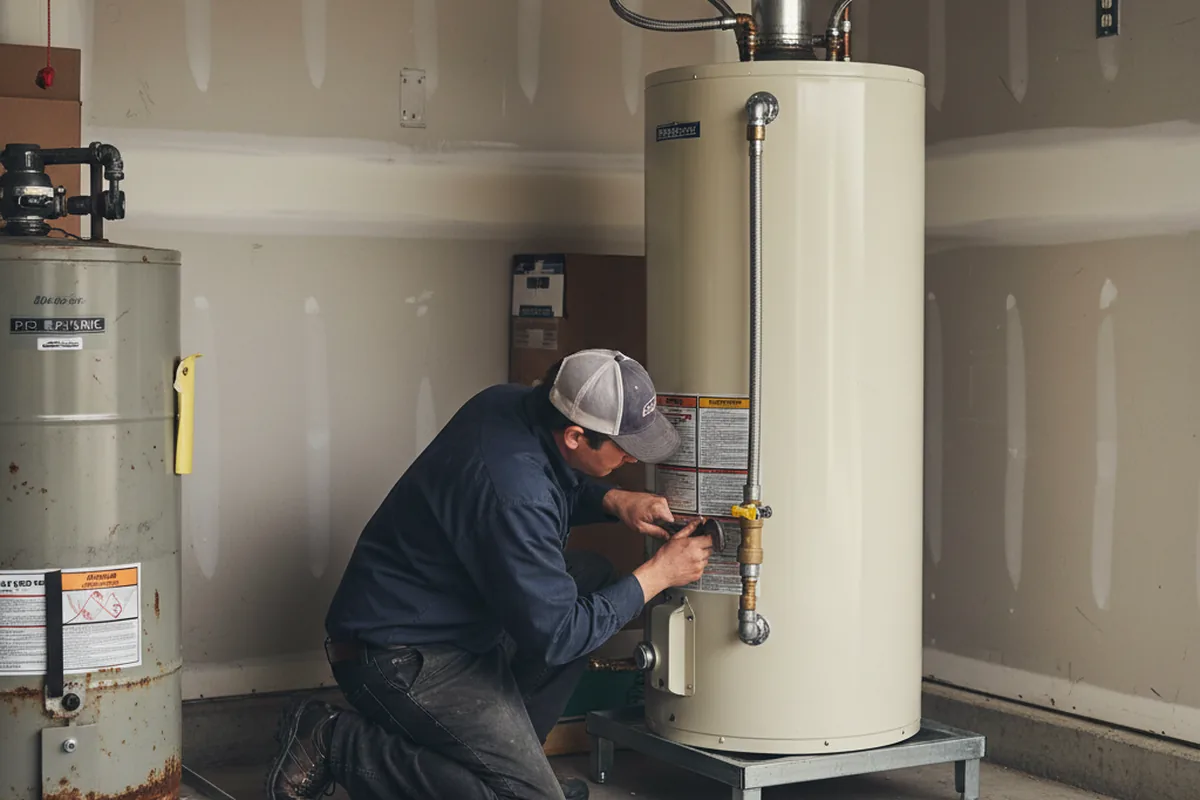 Water heater and shutoff valve replacement in South Branch